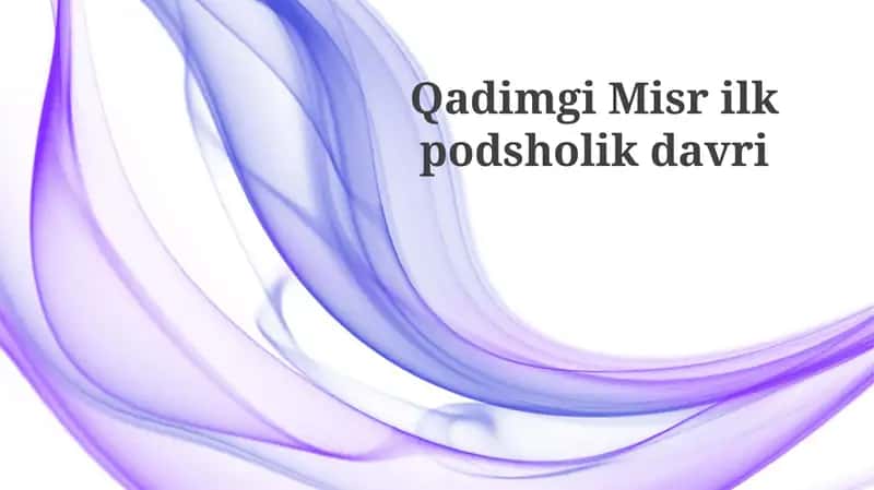 Qadimgi Misrlik Podsholik Davri 1