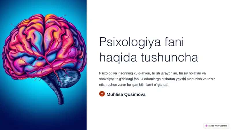 Psixologiya fani haqida tushuncha 1