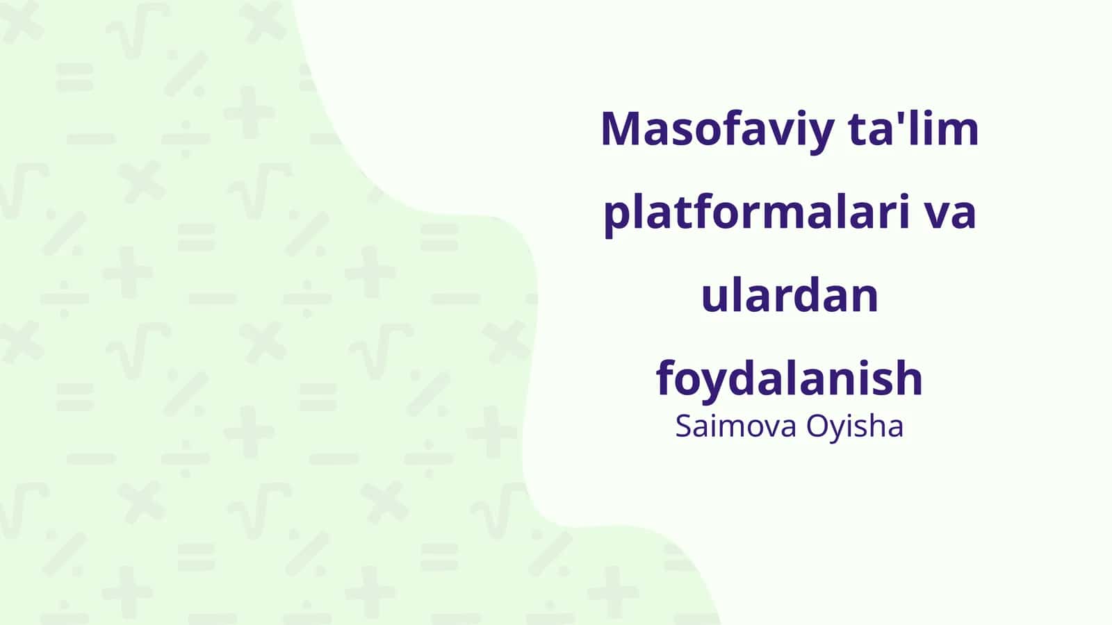 Masofaviy ta'lim platformalari va ulardan foydalanish 1