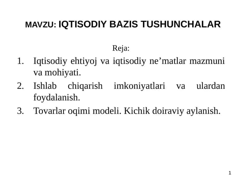 IQTISODIY BAZIS TUSHUNCHALAR 1