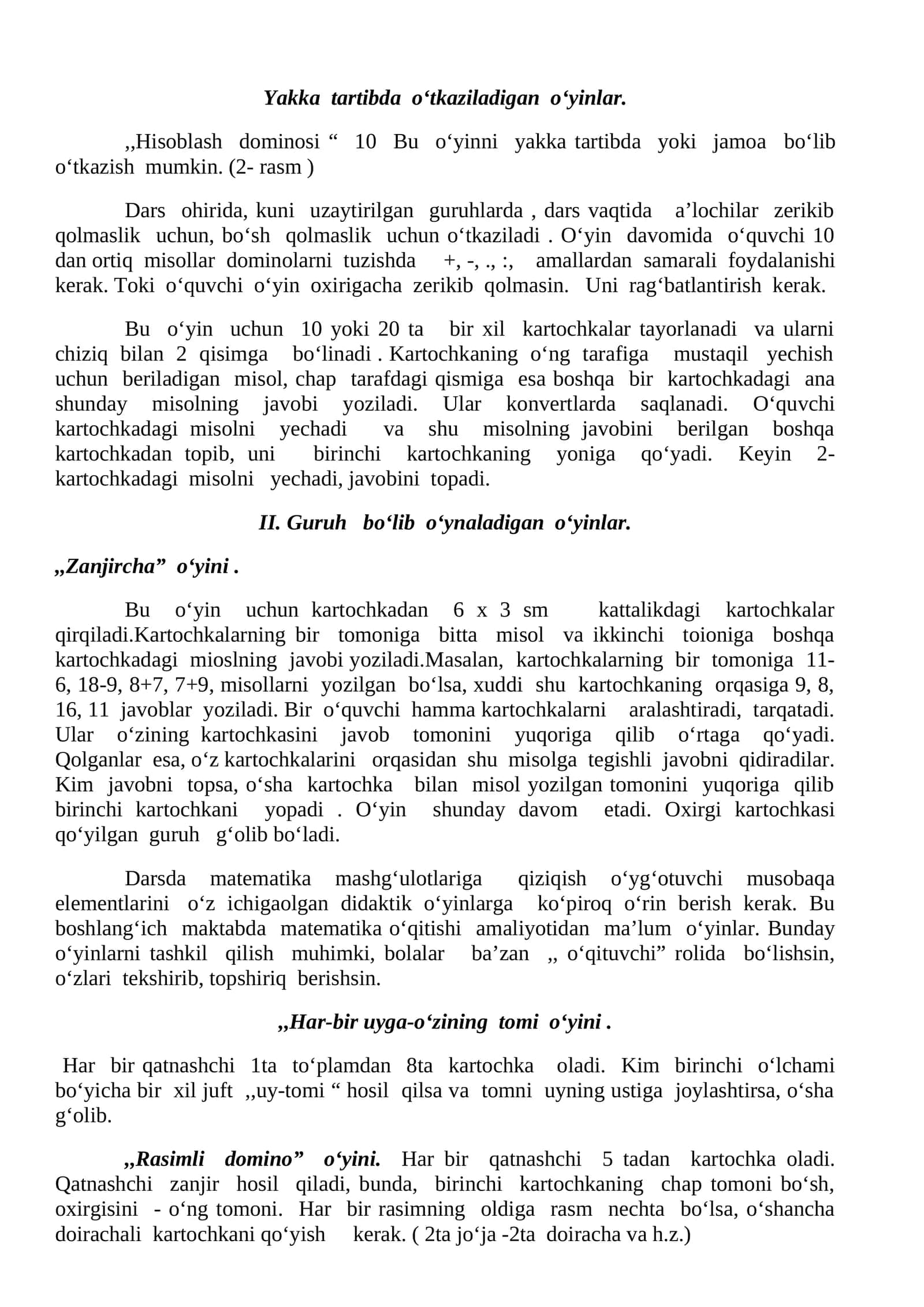 Zanjircha” o‘yini 1