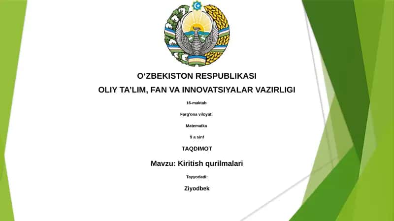 Kiritish qurilmalari 1