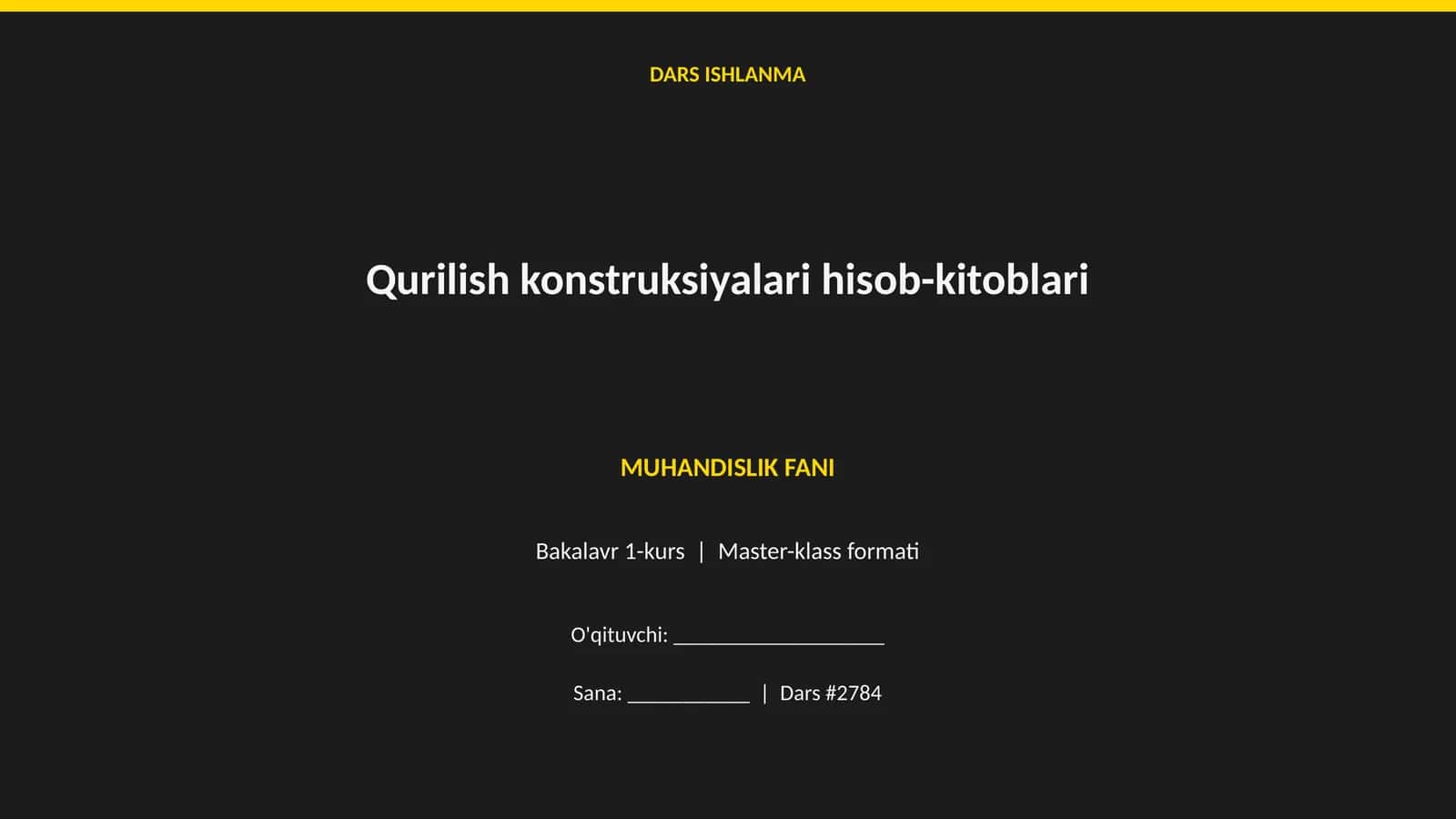 Qurilish konstruksiyalari hisob-kitoblari 1