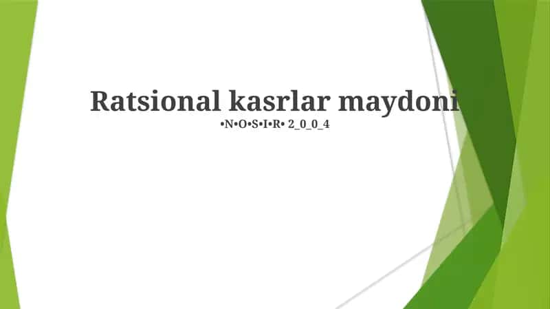 Ratsional kasrlar maydoni 1