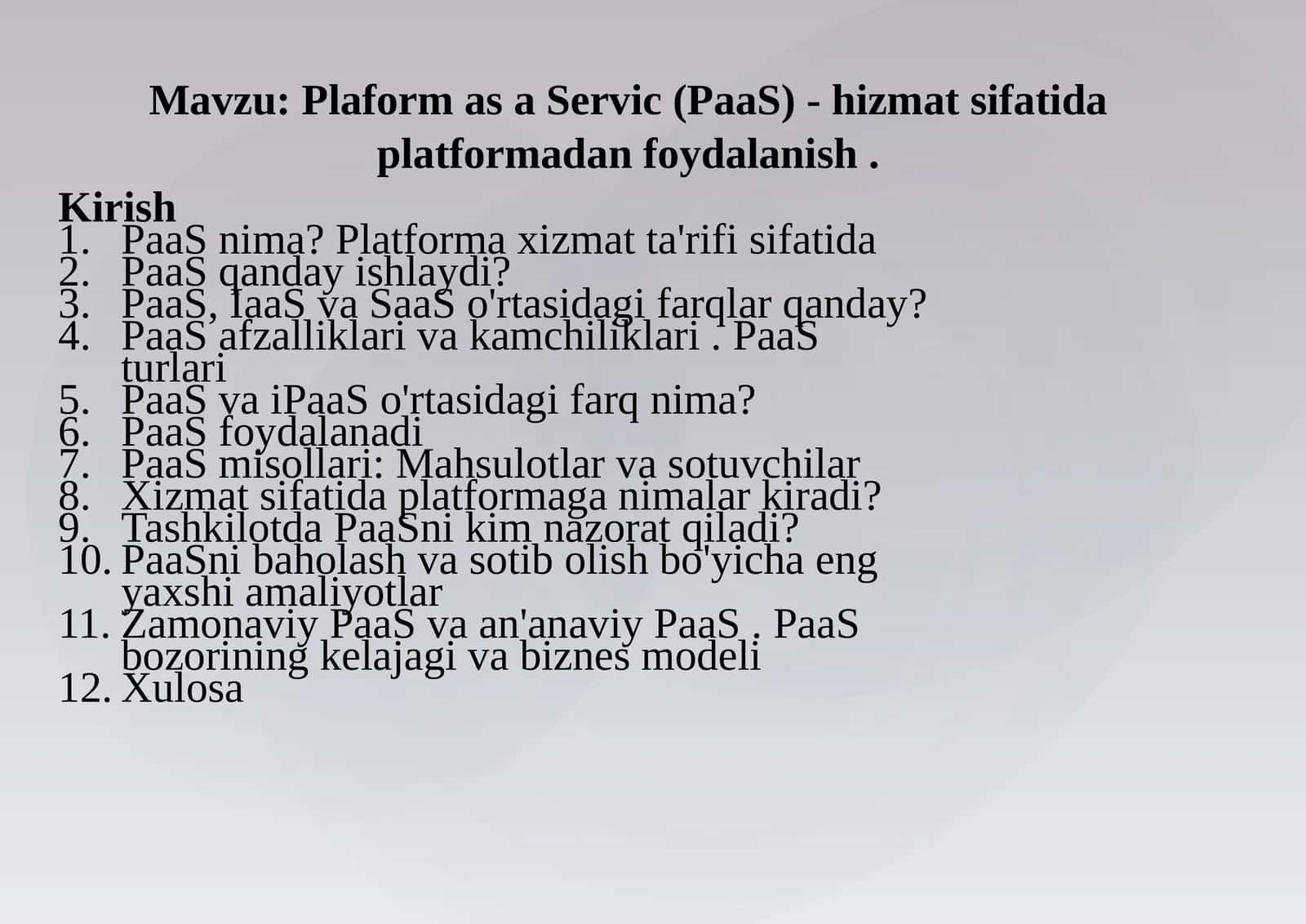 Plaformas aServic(PaaS) -hizmatsifatidaplatformadanfoydalanish 1