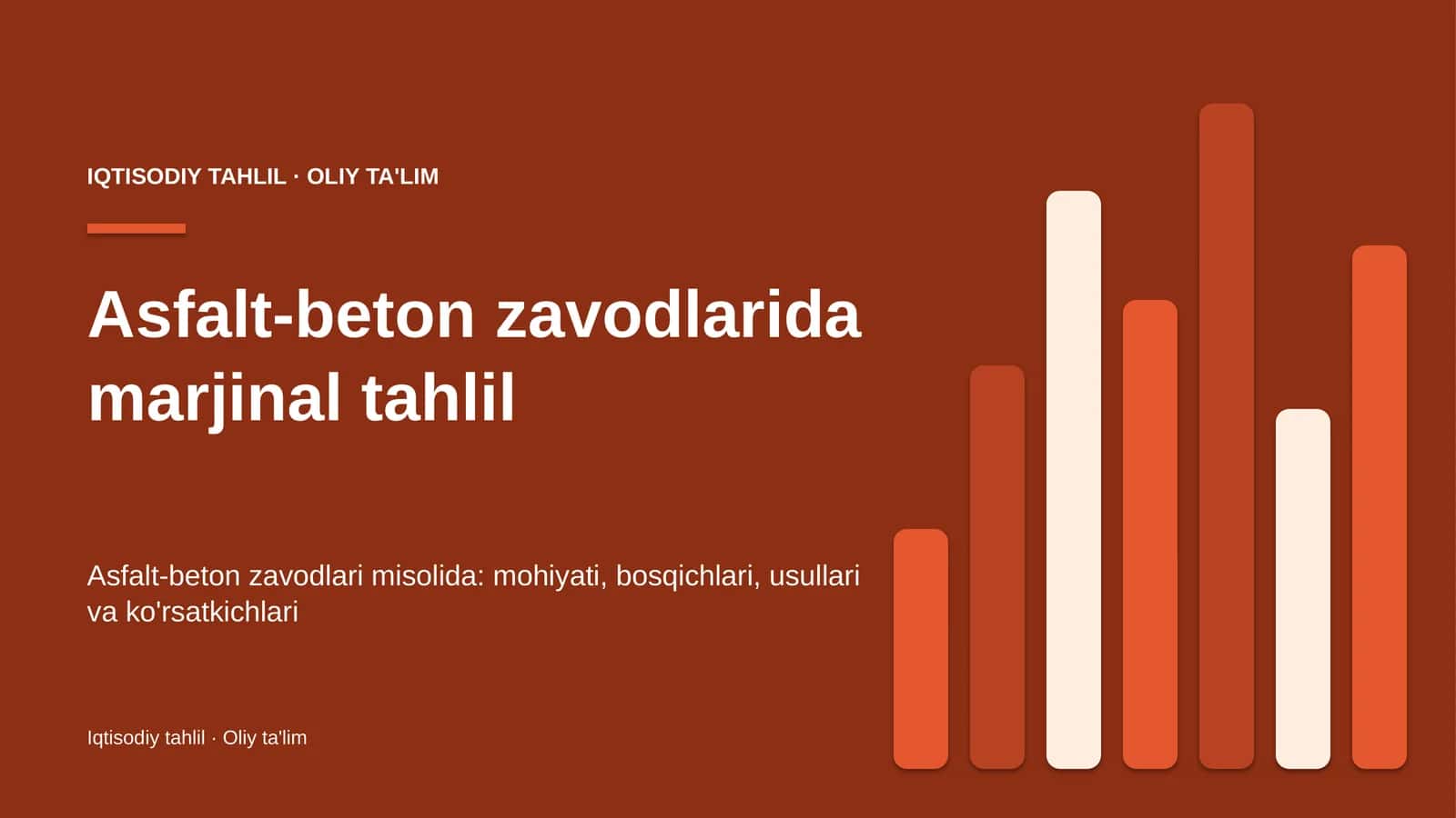 Asfalt-beton zavodlarida marjinal tahlil 1