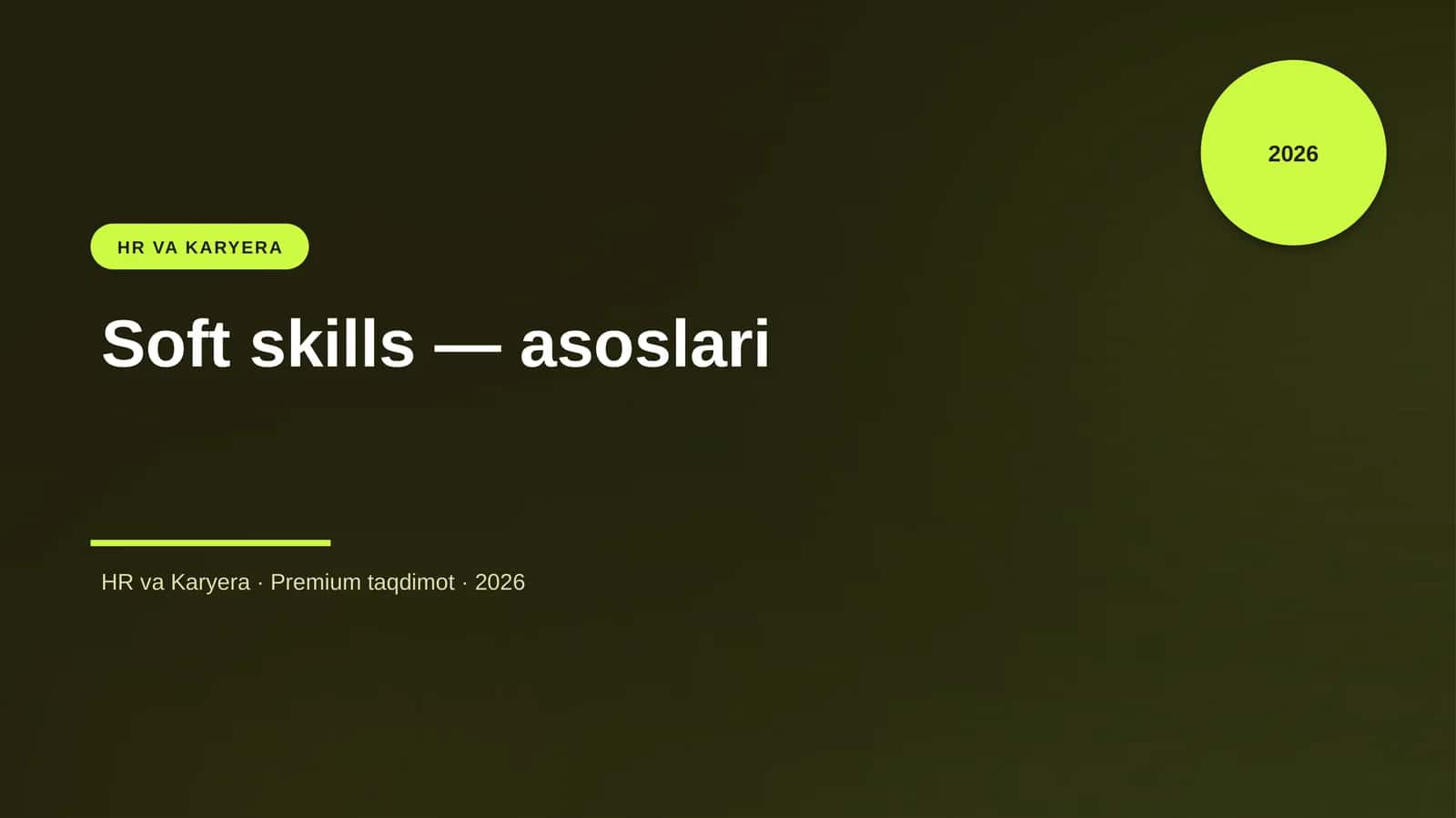 Soft skills — asoslari 1