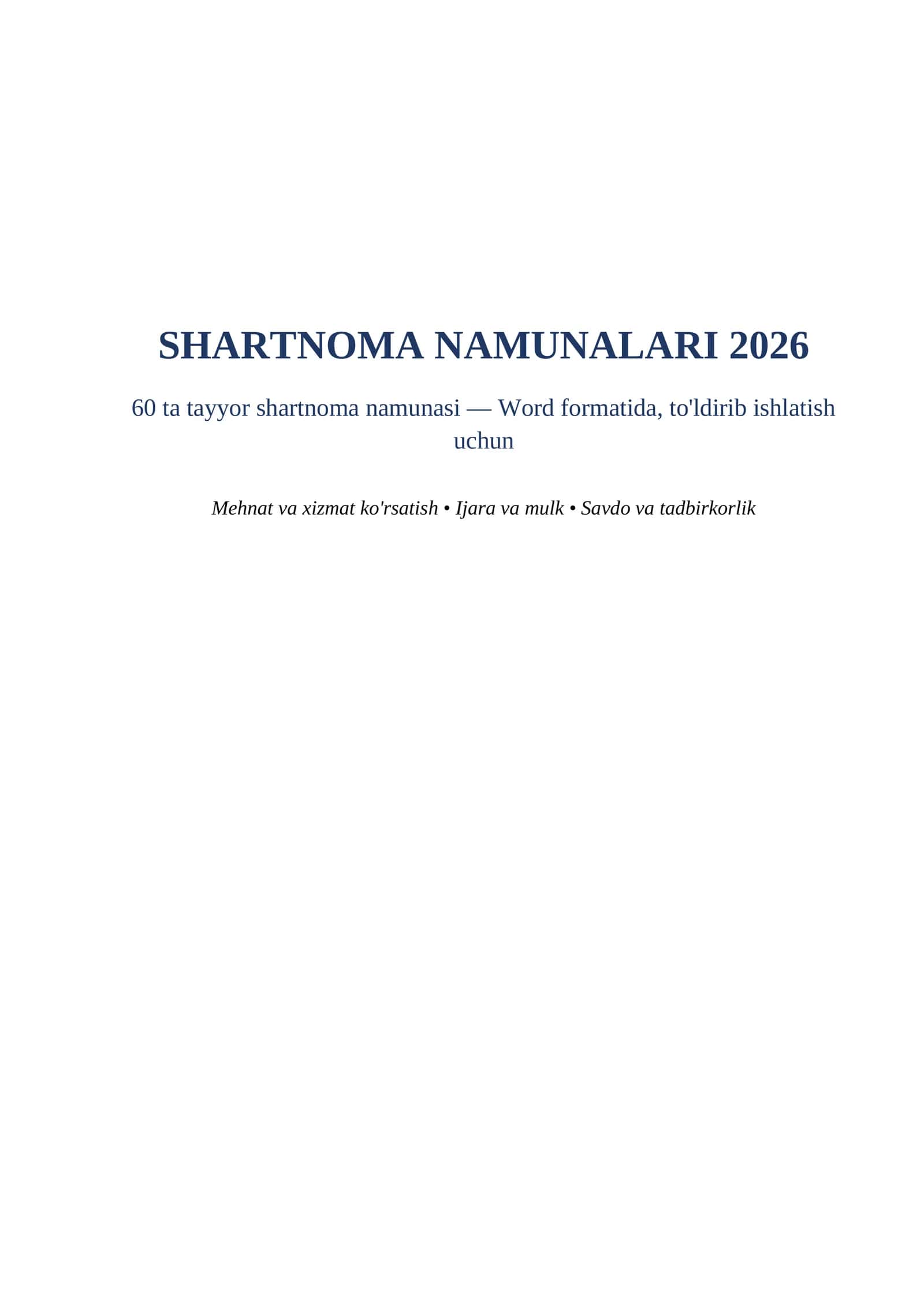 Shartnoma namunalari 2026 word 60 ta tayyor namuna tayyorgarlik toplami 1
