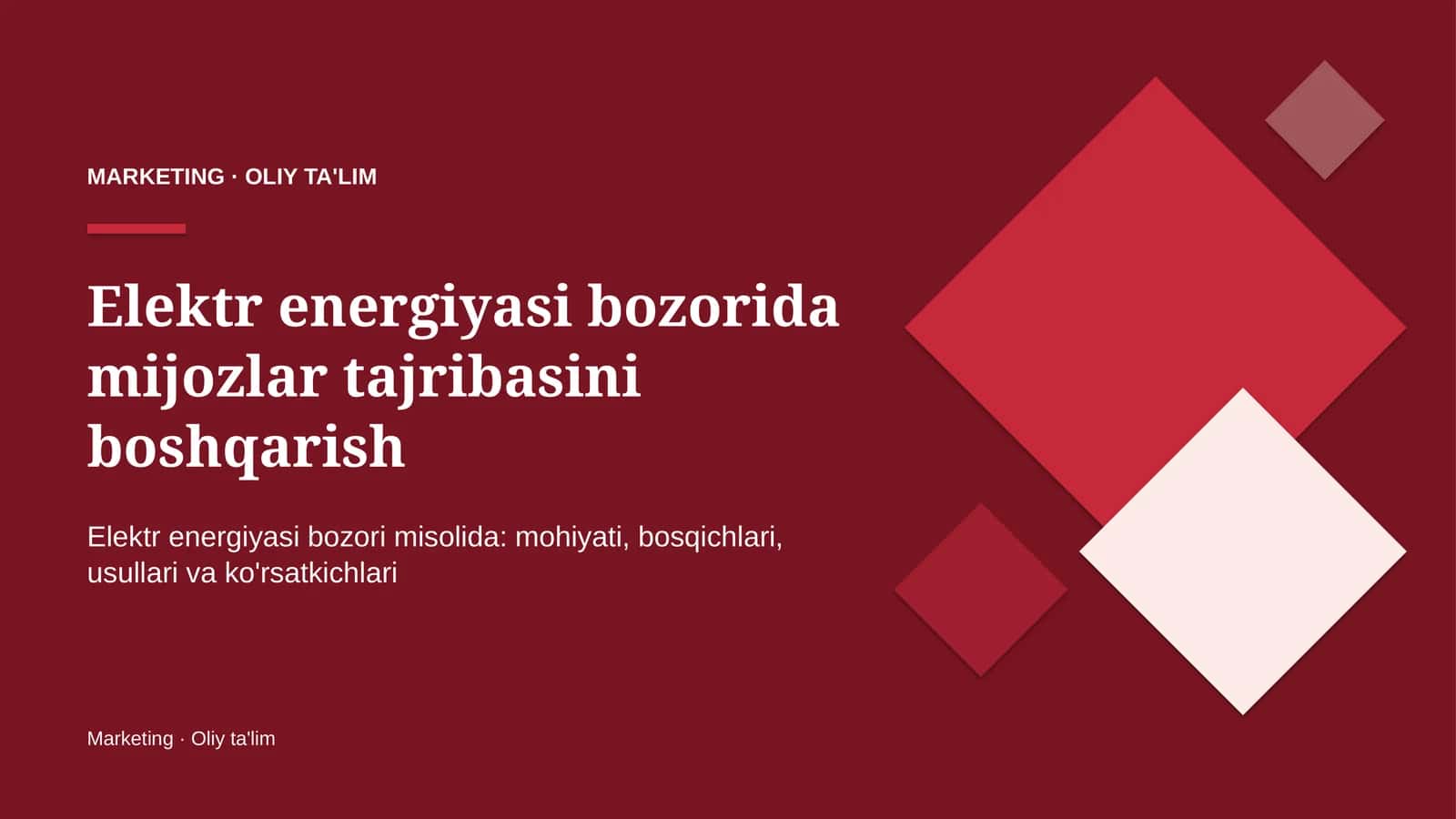 elektr energiyasi bozorida mijozlar tajribasini boshqarish 8332 1