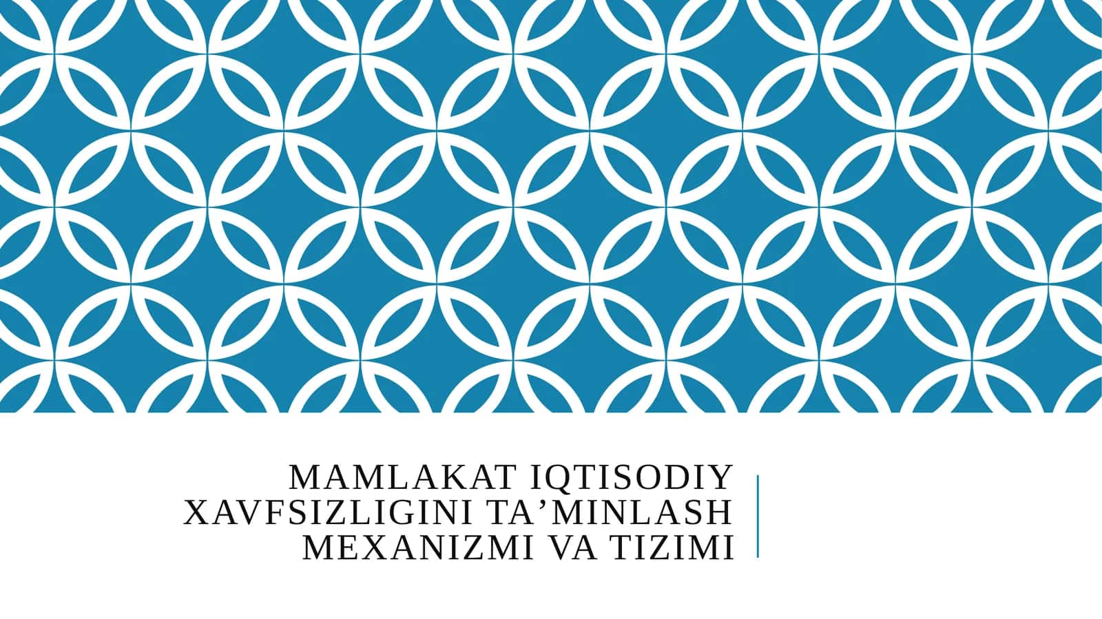 Mamlakat iqtisodiy xavfsizligini taʼminlash mexanizmi va tizimi 1
