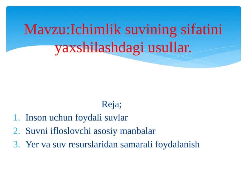 Insonuchun foydali suvlar 1