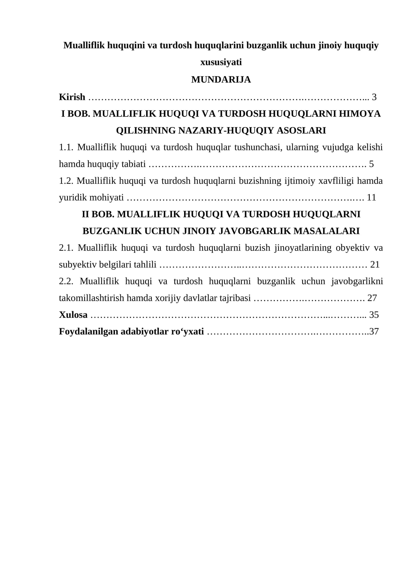 Mualliflik huquqini va turdosh huquqlarini buzganlik uchun jinoiy huquqiy xususiyati 1