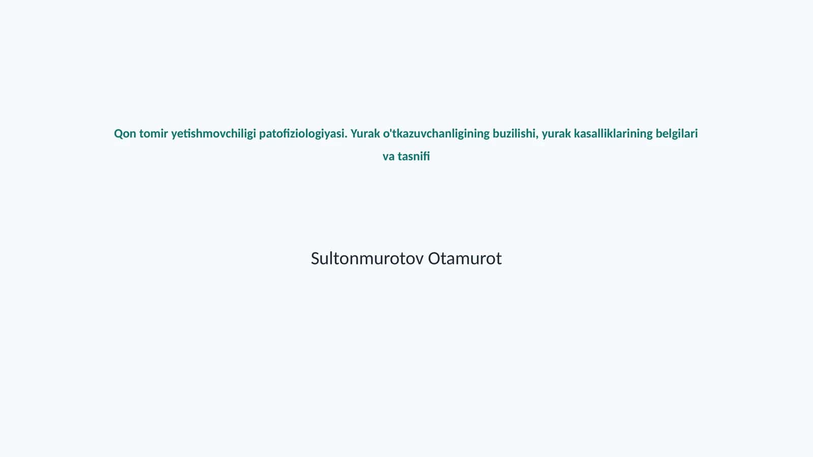 Qon tomir yetishmovchiligi patofiziologiyasi 1