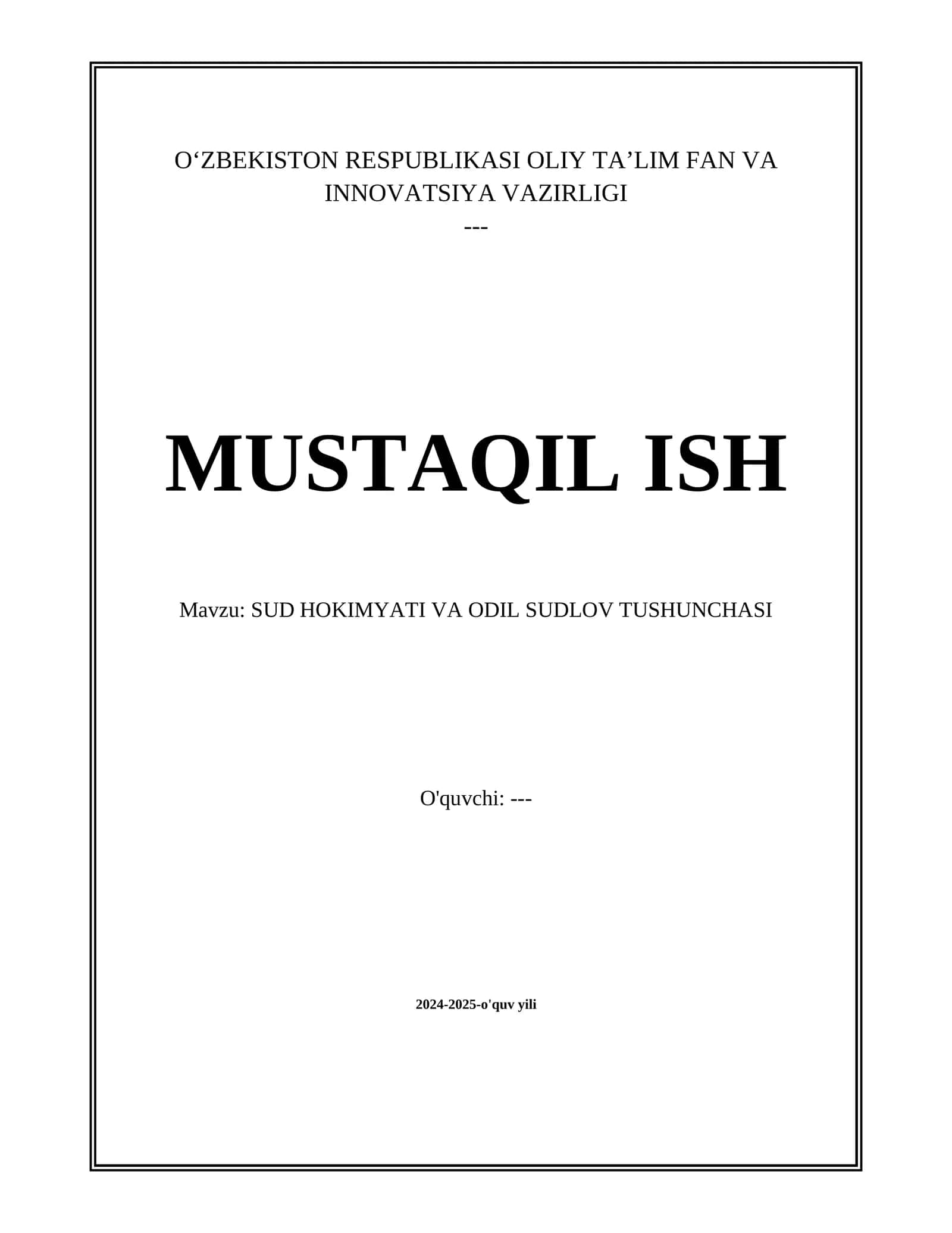 SUD HOKIMYATI VA ODIL SUDLOV TUSHUNCHASI 1
