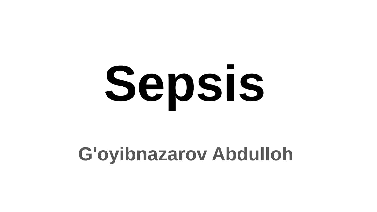 Sepsis 1