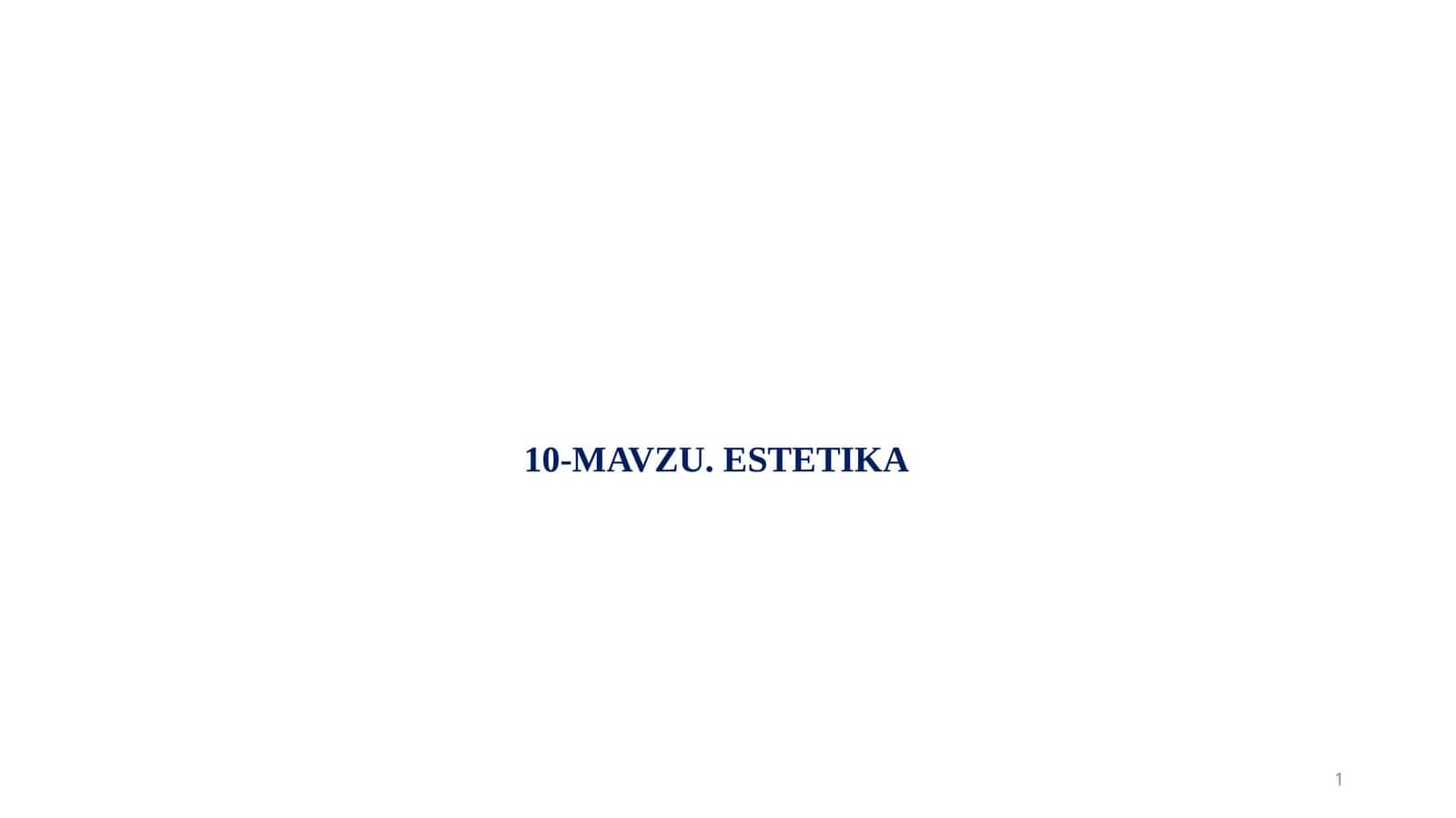 ESTETIKA 1