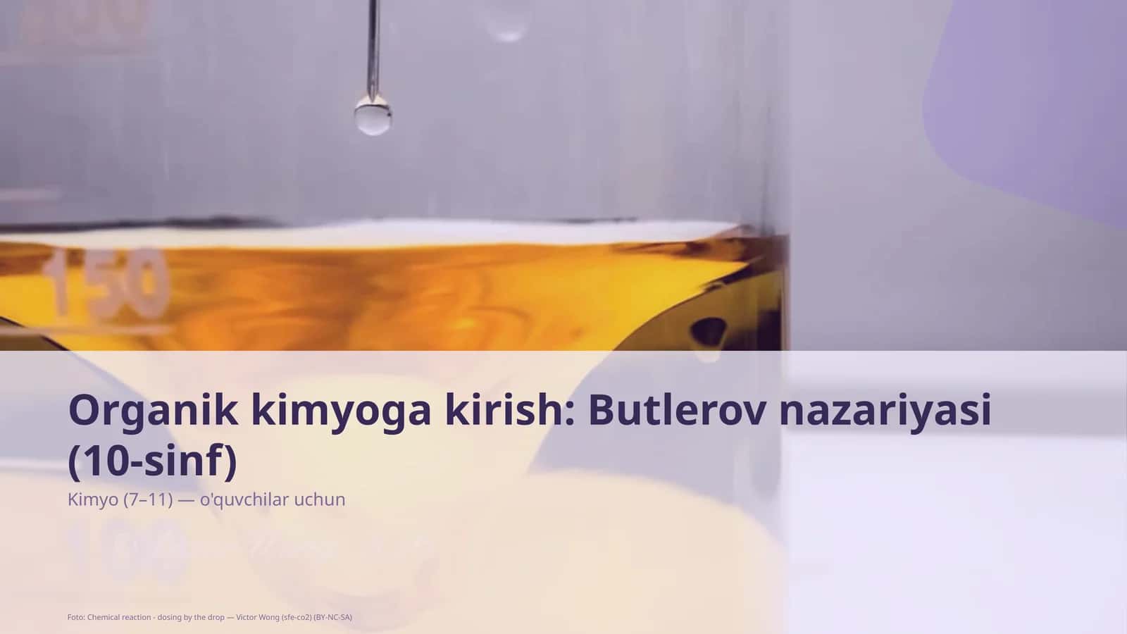 Organik kimyoga kirish: Butlerov nazariyasi (10-sinf) 1