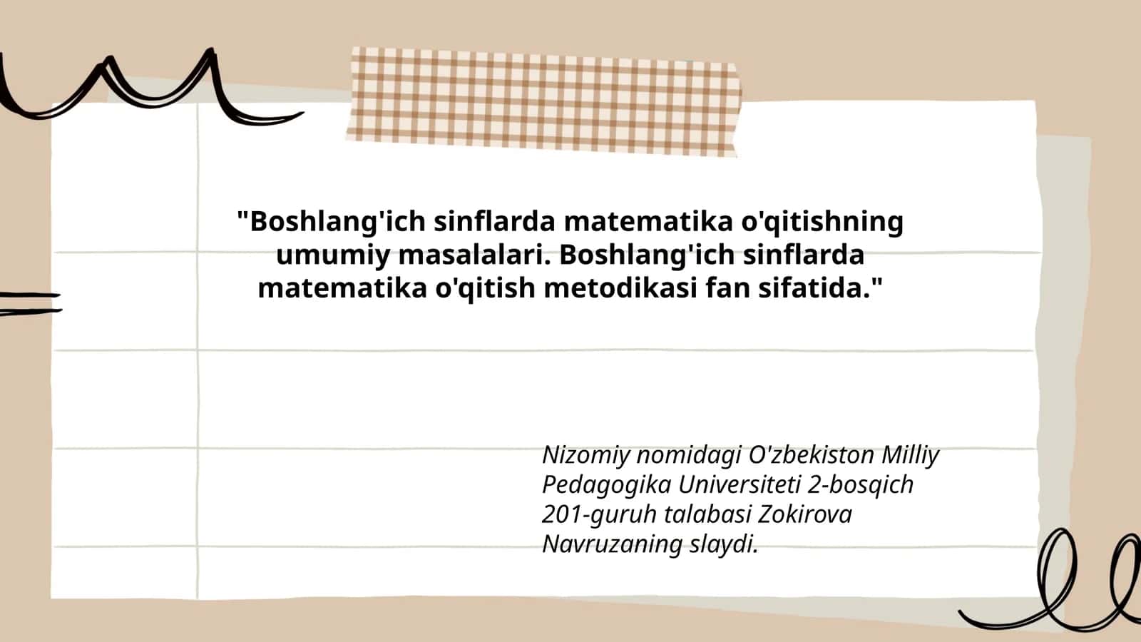 Boshlang'ich sinflarda matematika o'qitish 1