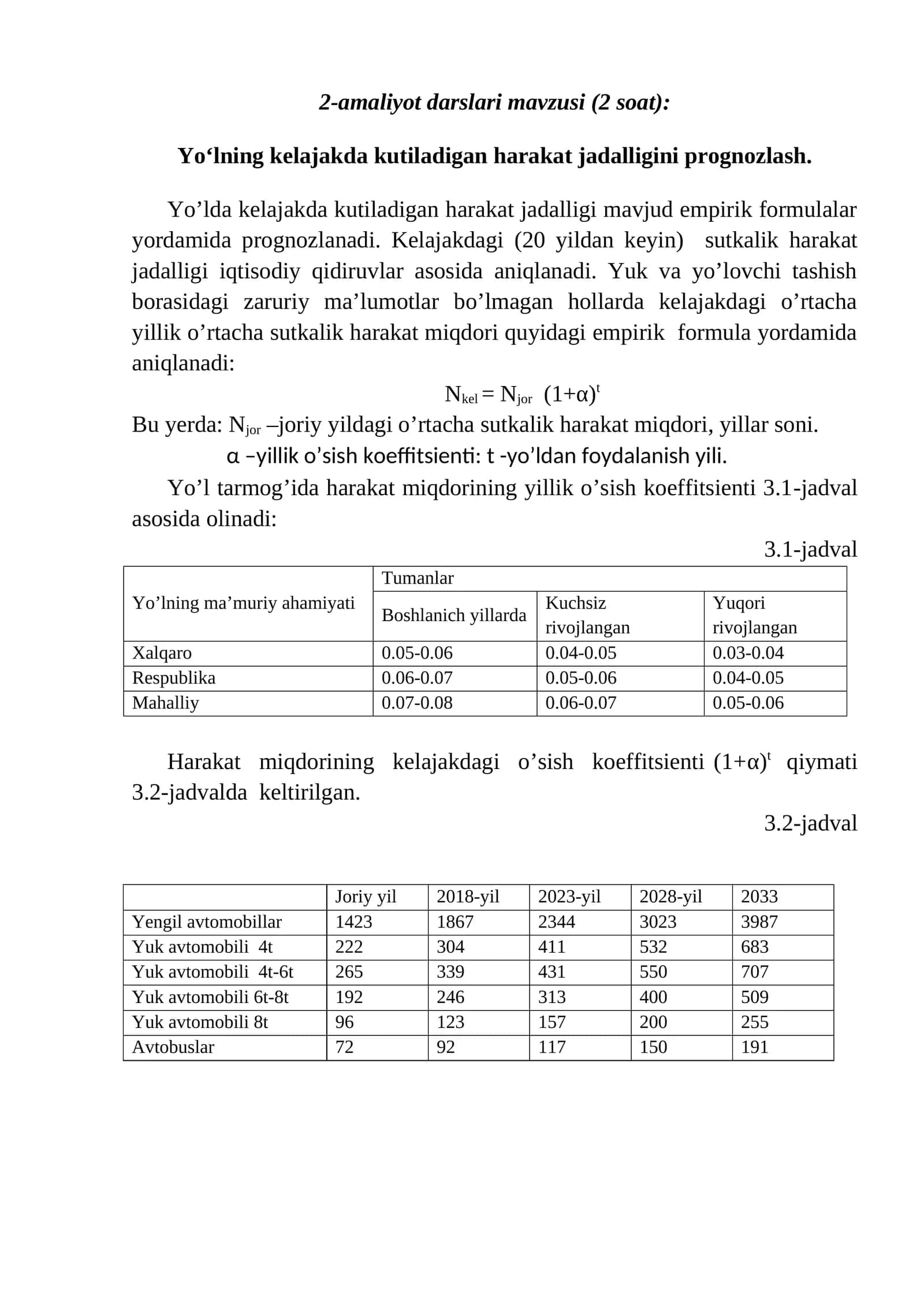 2-amaliyot darslari mavzusi (2 soat) 1