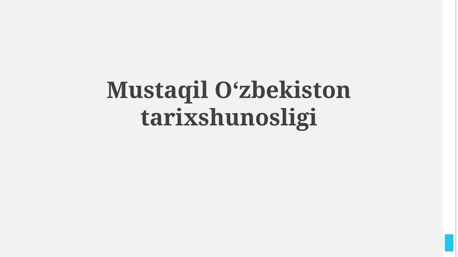 Mustaqil O'zbekiston tarixshunosligi 1