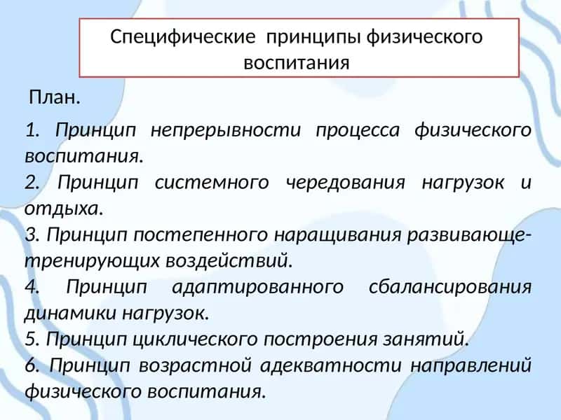 Специфические принципы физического воспитания 1