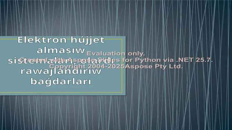 Elektron hújjet aylanıw sisteması 1