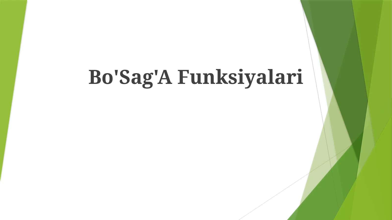 Bo'Sag'A Funksiyalari 1