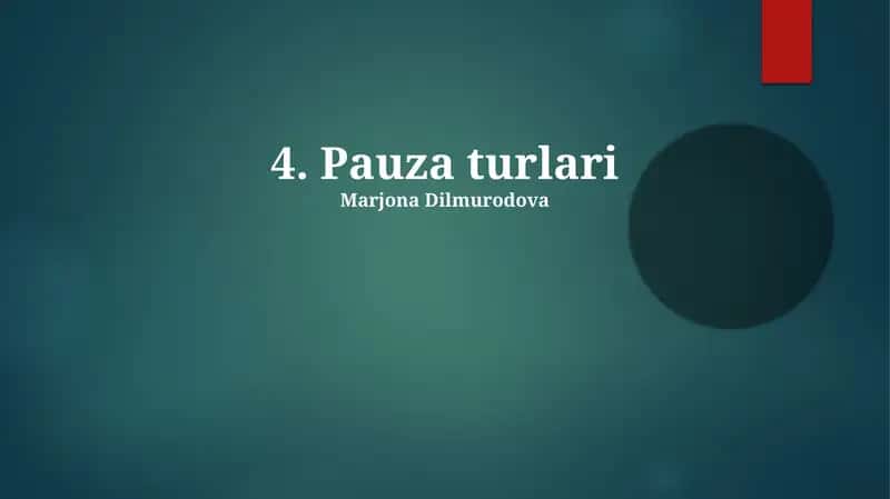 Pauza turlari 1
