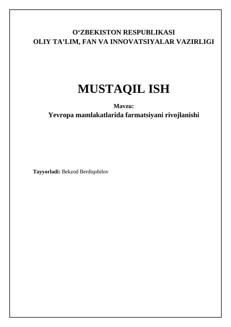 Farmatsevtika sohasi 1