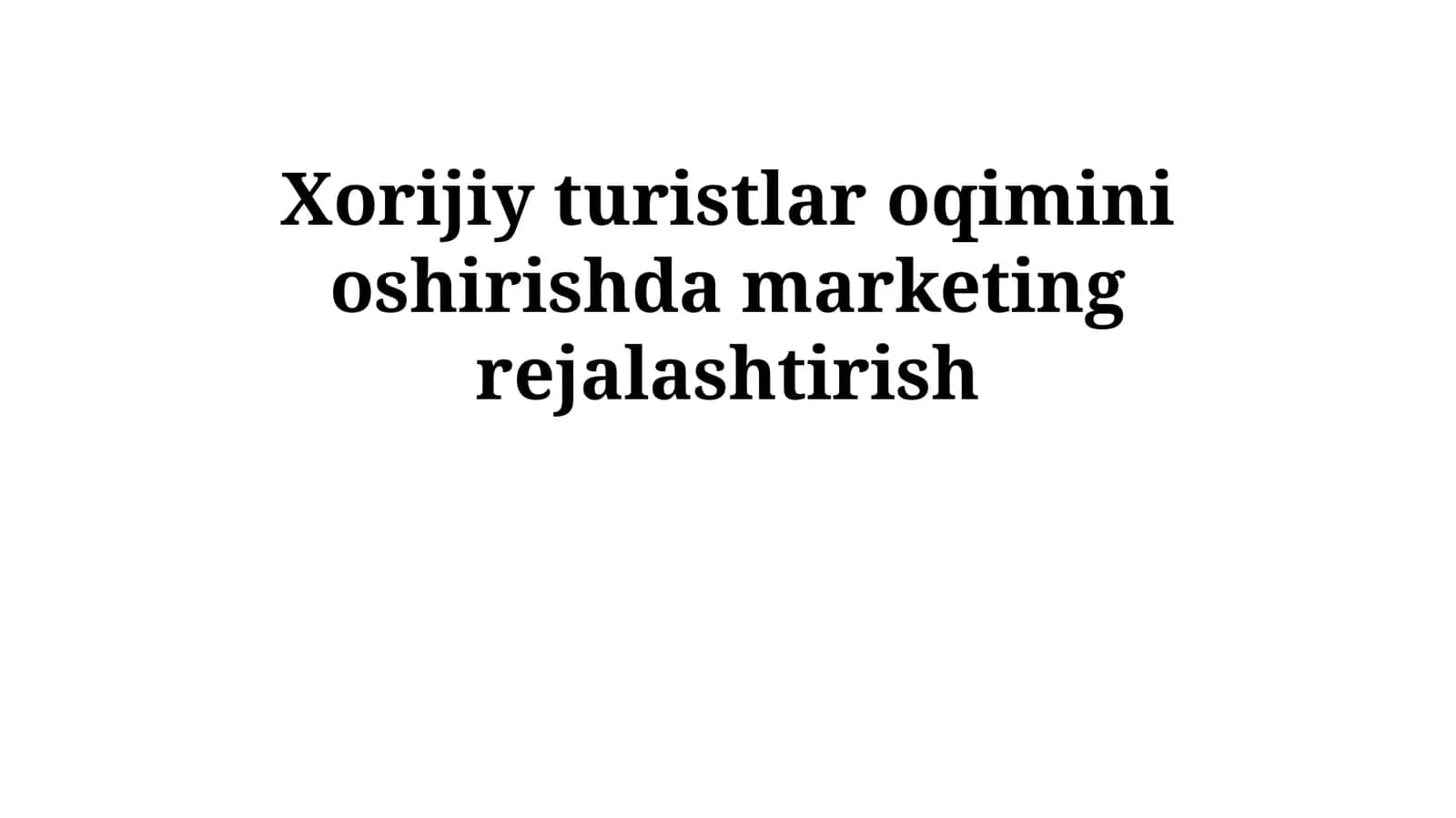 Marketing rejalashtirish asoslarini o'rganish 1