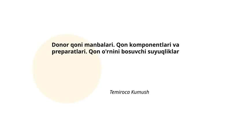 Donor qoni manbalari 1