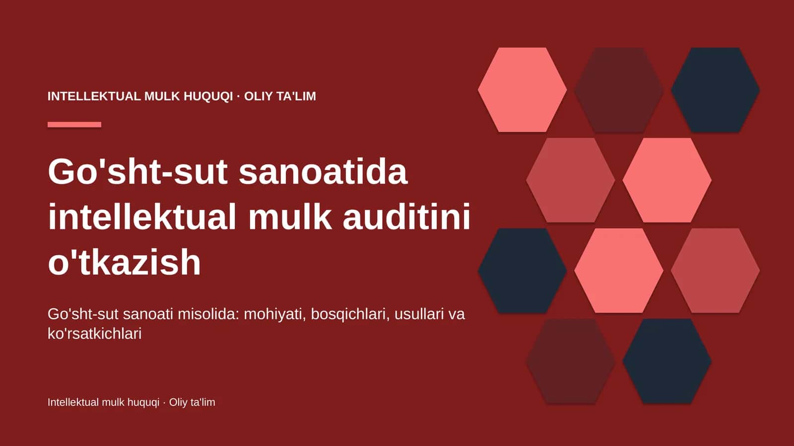 Go'sht-sut sanoatida intellektual mulk auditini o'tkazish 1