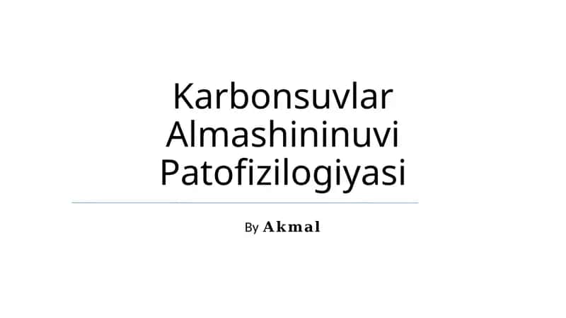 Karbonsuvlar Almashininuvi Patofizilogiyasi 1