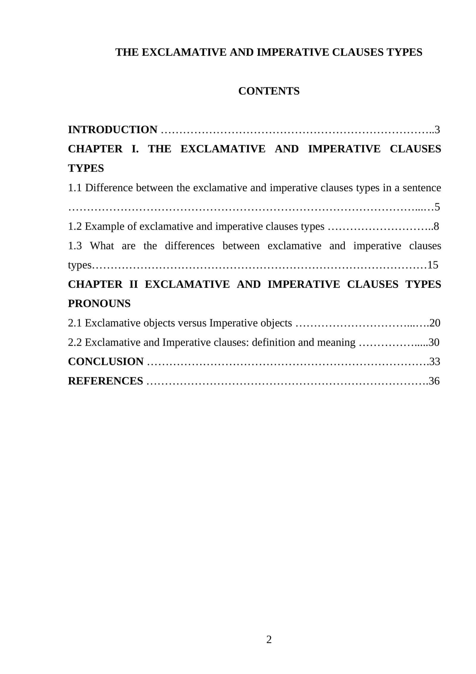 THE EXCLAMATIVE AND IMPERATIVE CLAUSES TYPES 1