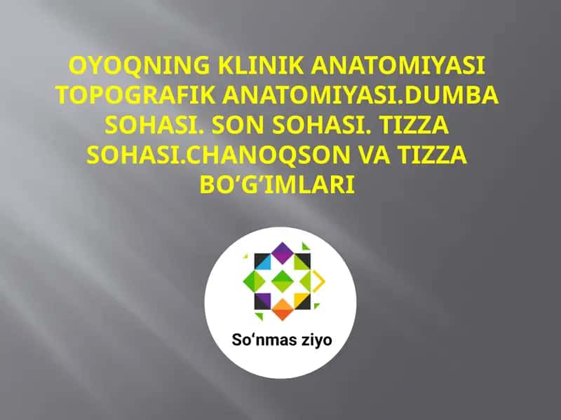 OYOQNING KLINIK ANATOMIYASI 1