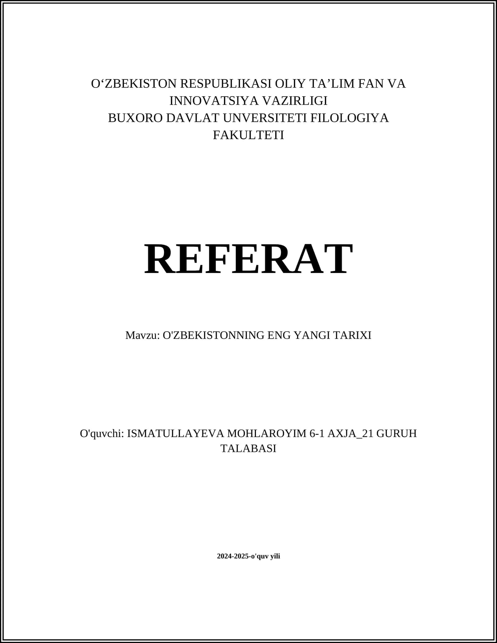 Oʻzbekistonning Eng Yangi Tarixi 1