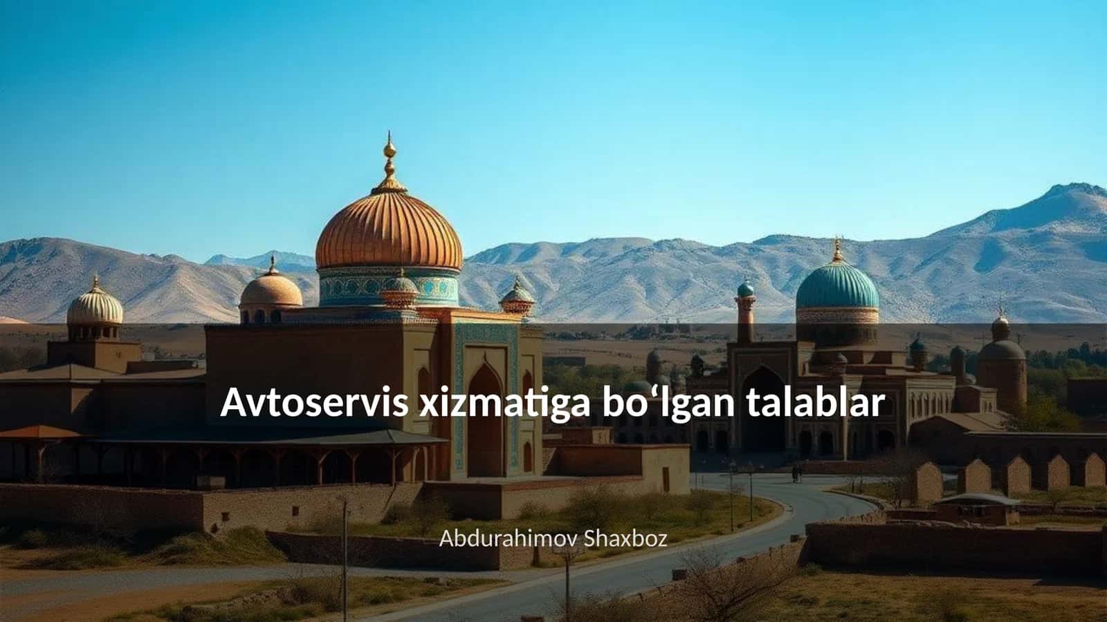 Avtoservis xizmatiga boʻlgan talablar 1