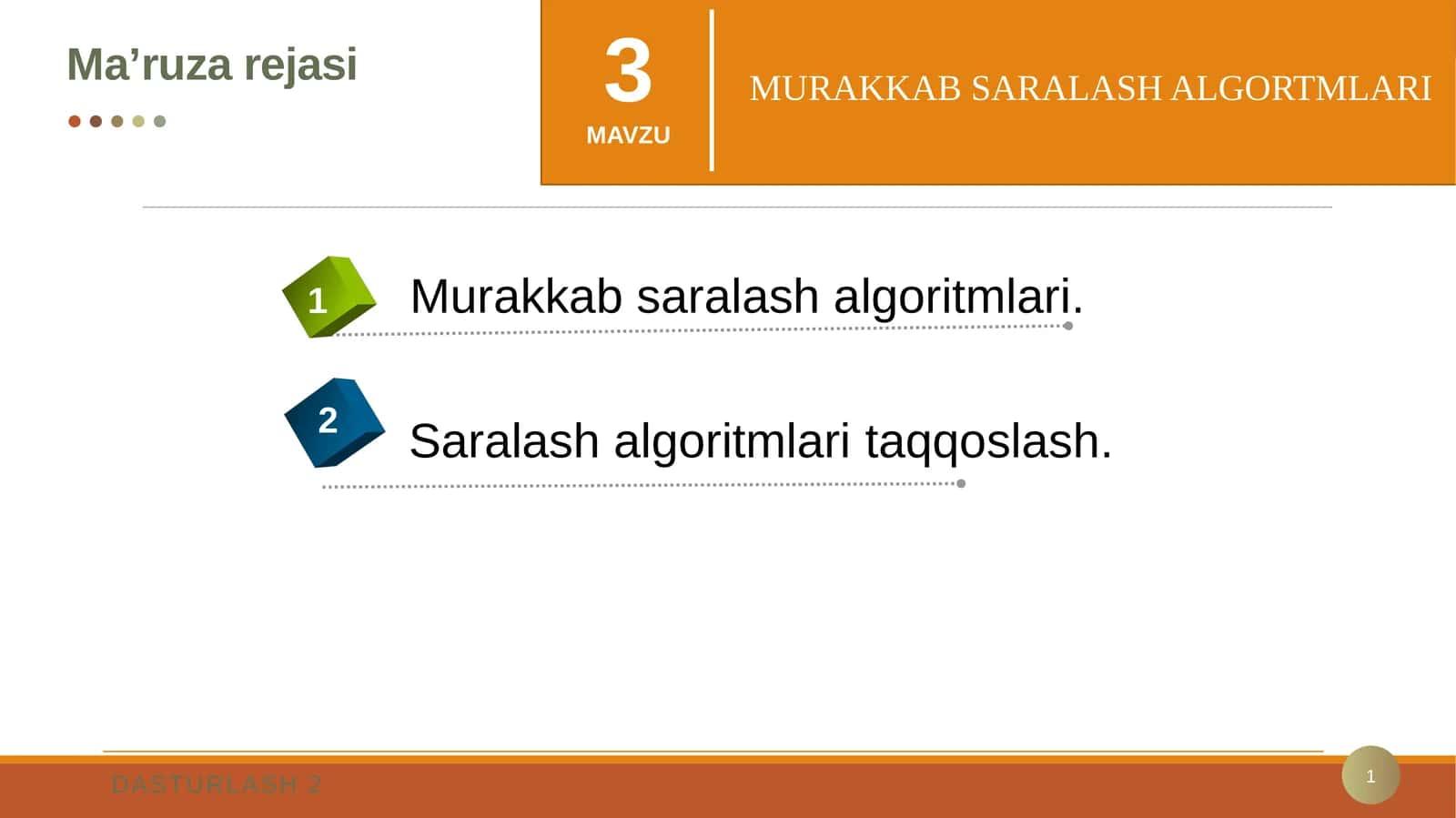MURAKKAB SARALASH ALGORTMLARI 1