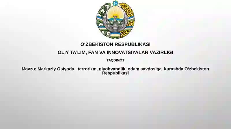 Markaziy Osiyodagi terrorizm, giyohvandlik va savdo 1
