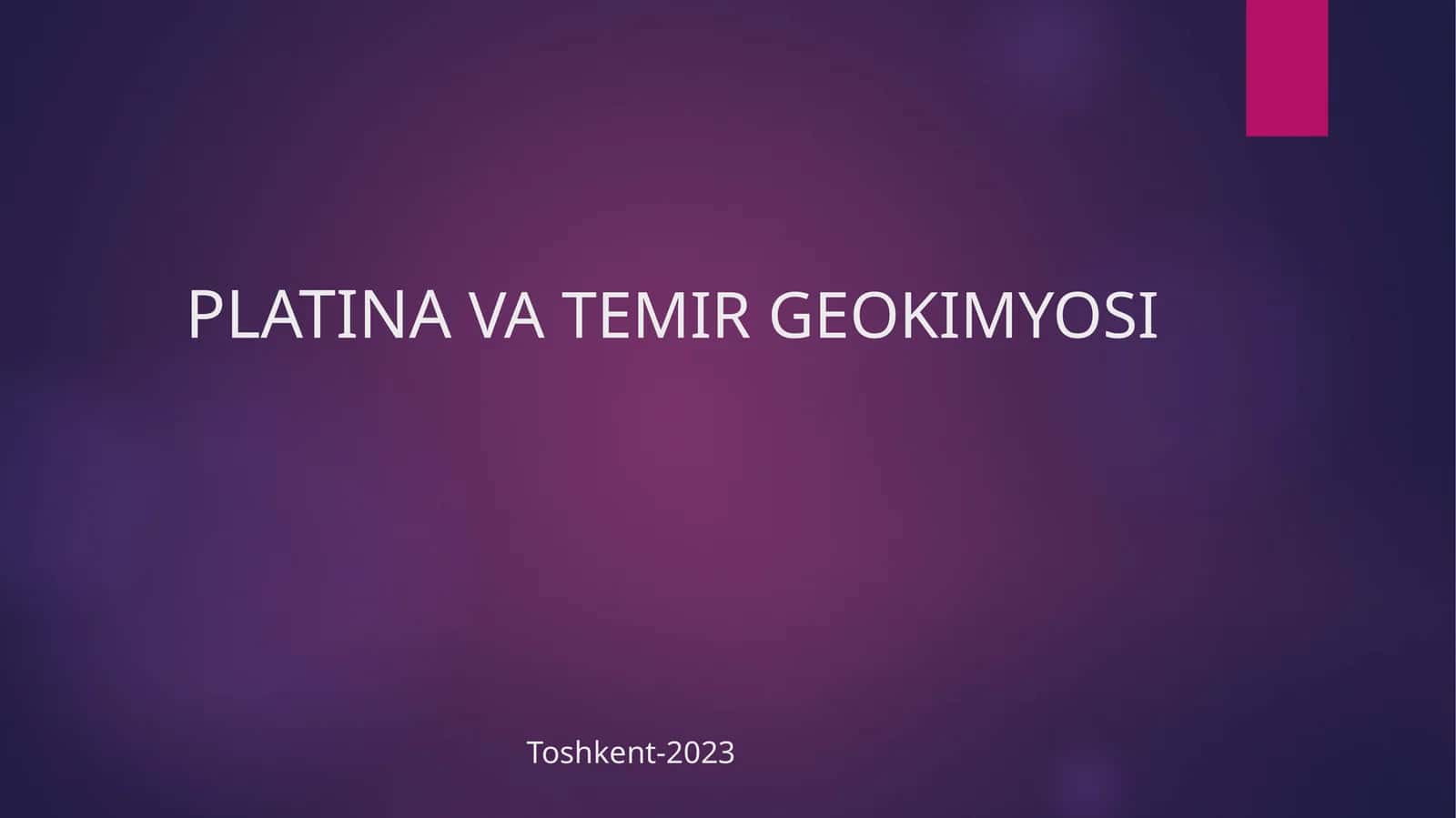 PLATINAVA TEMIR GEOKIMYO 1