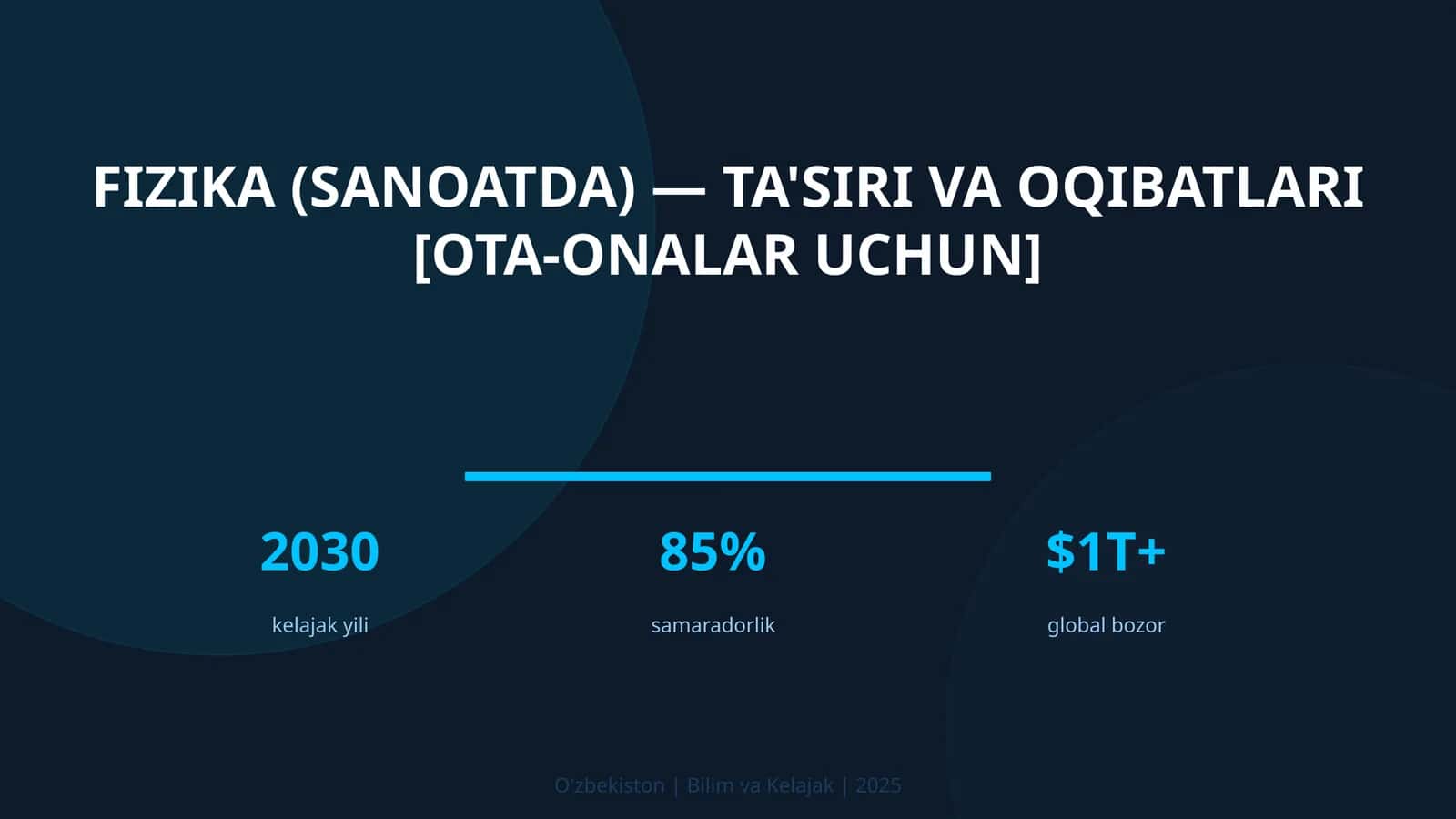 Fizika (sanoatda) — ta'siri va oqibatlari [ota-onalar uchun] 1