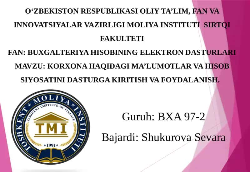 Buxgalteriya hisobining elektron dasturlari 1