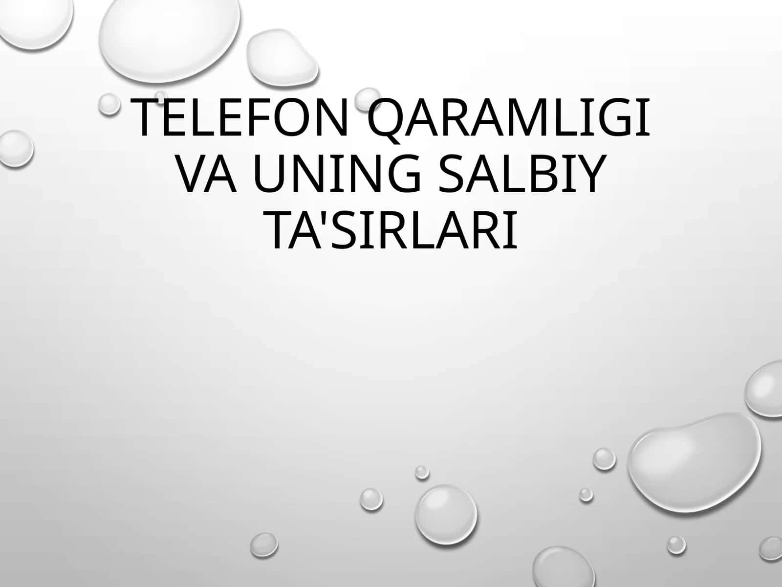 TELEFON QARAMLIGI VA UNING SALBIY TA'SIRLARI 1
