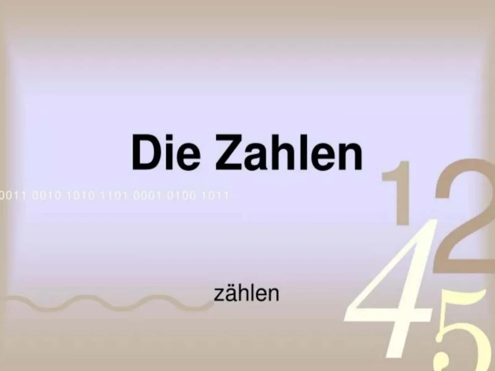 Mavzu: Deutscheda sonlar 1