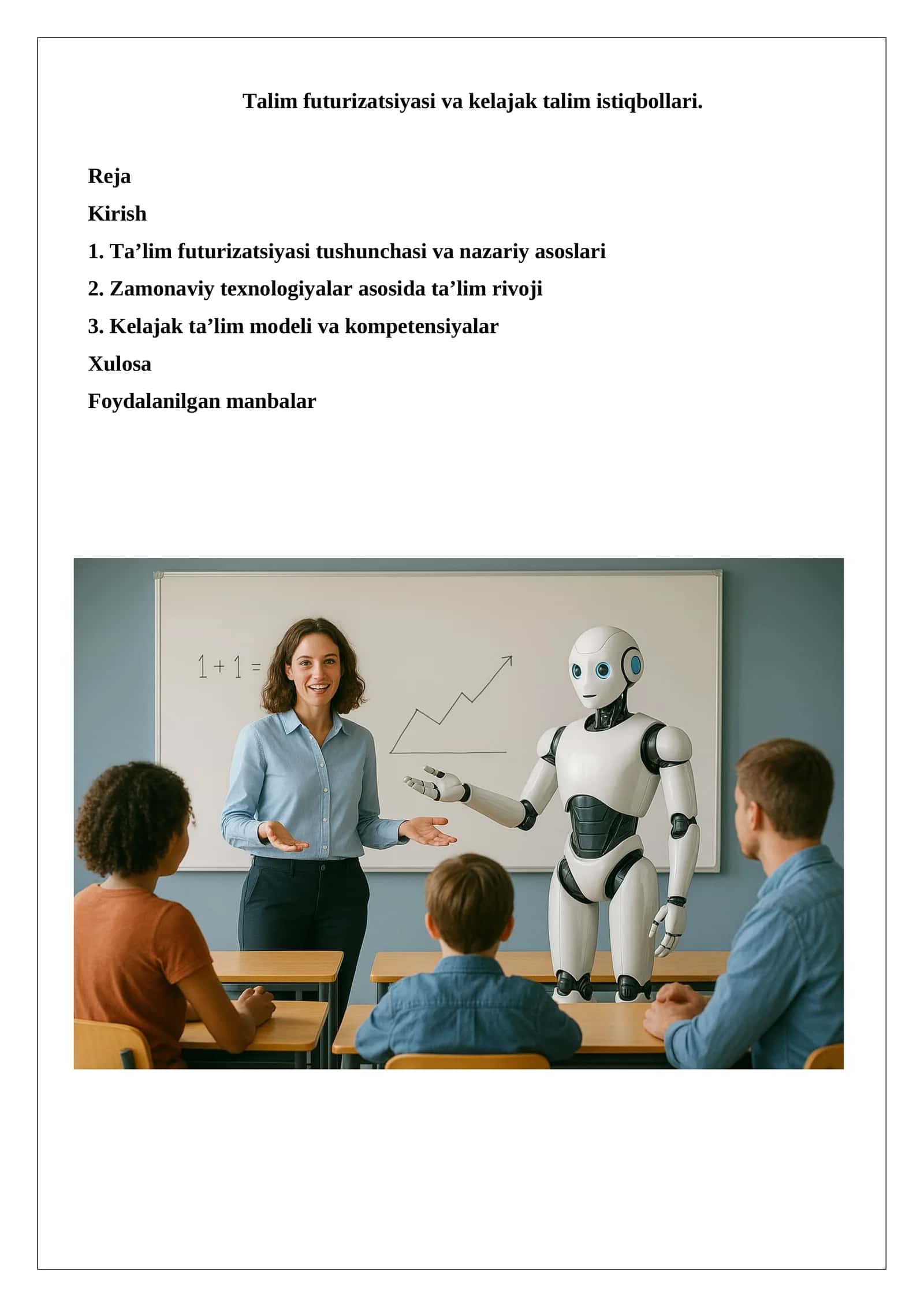 Talim futurizatsiyasi va kelajak talim istiqbollari 1