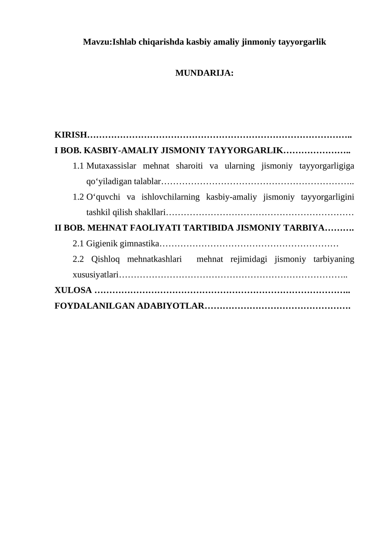 Ishlab chiqarishda kasbiy amaliy jinmoniy tayyorgarlik 1