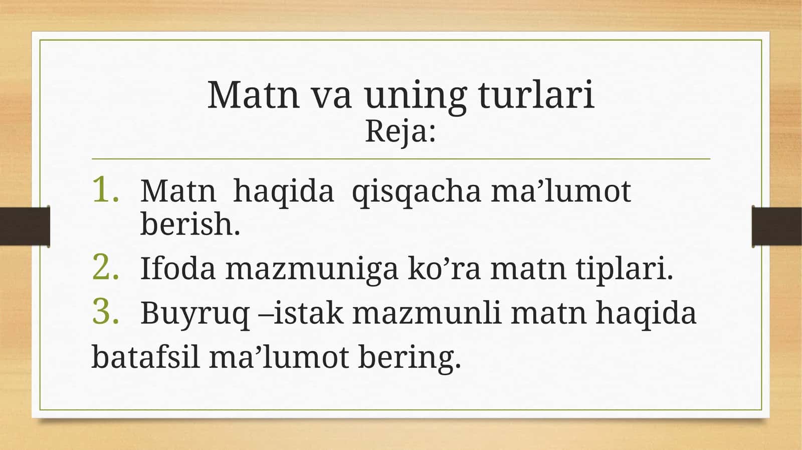 Matn va uning turlari 1