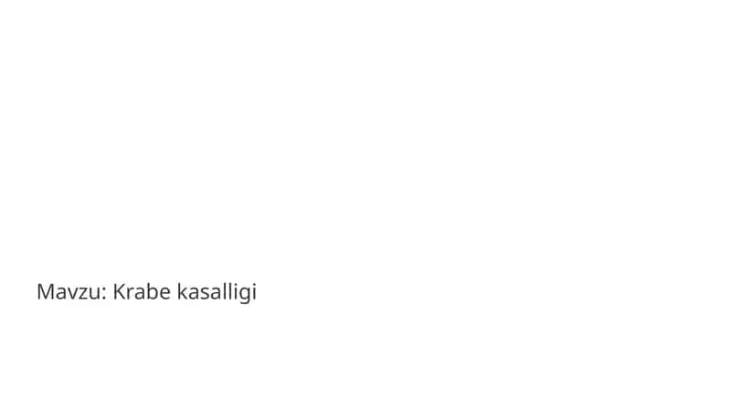 Krabe kasalligi 1