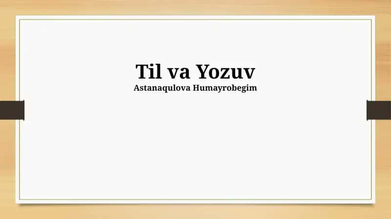 Til va Yozuv 1