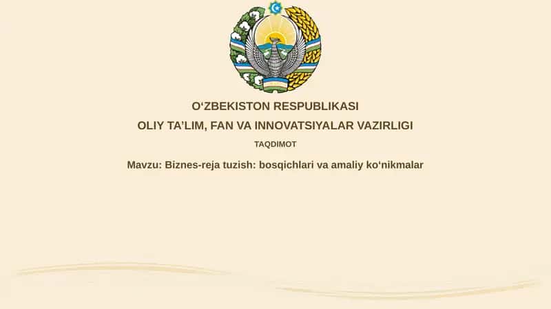 Biznes-rejatuzish:bosqichlarivaamaliyko‘nikmalar 1